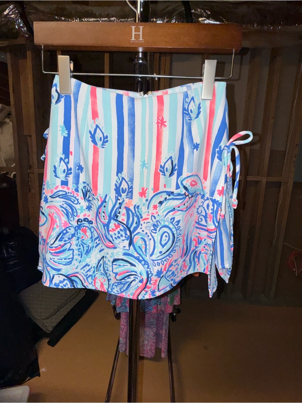 Lilly Pulitzer Blue, Pink & White Printed Sarong Skirt